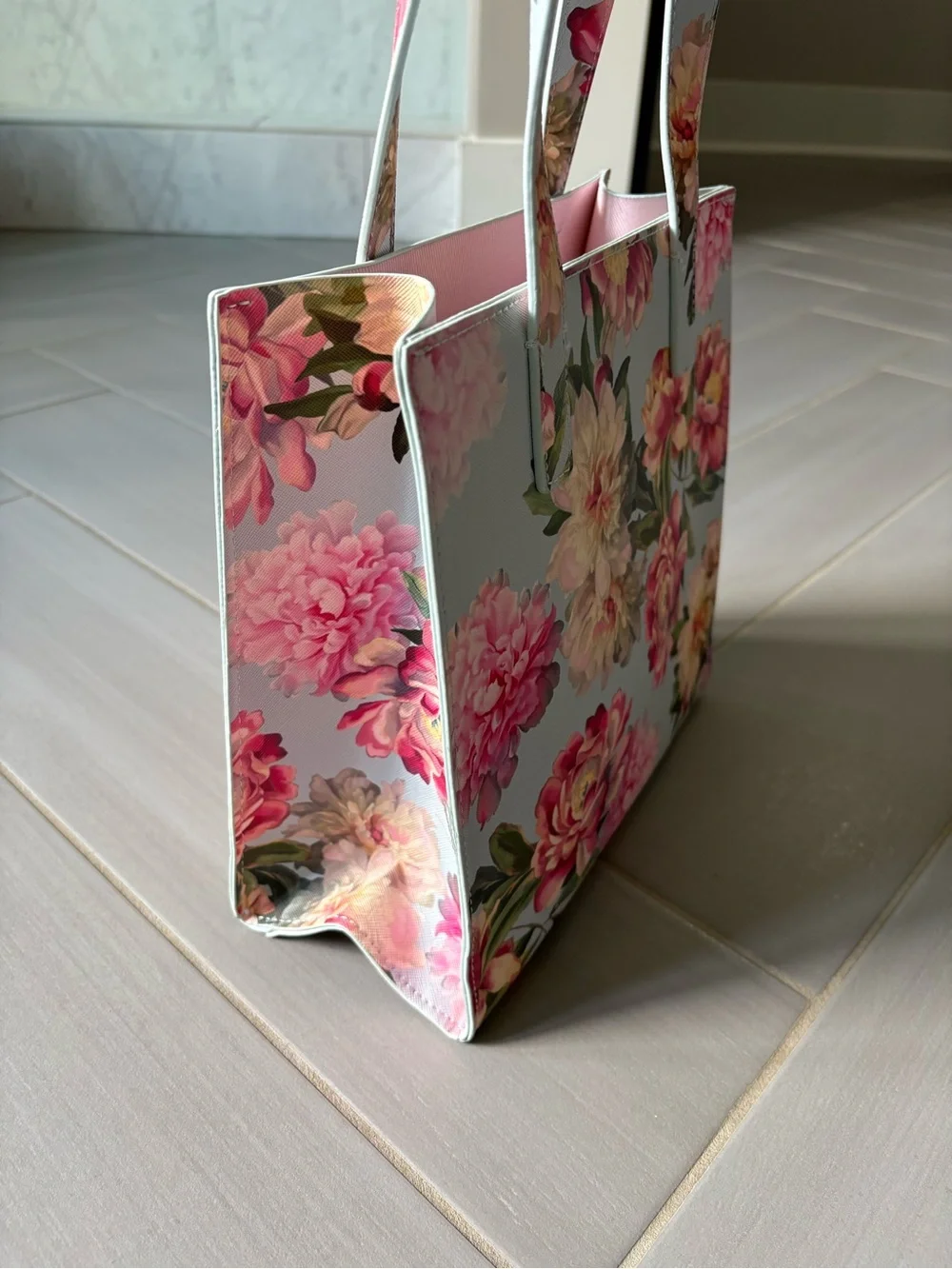 Ted Baker Floral Print Pink and Cream Tote
